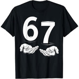 "67" Hand Gesture Meme Graphic Tee