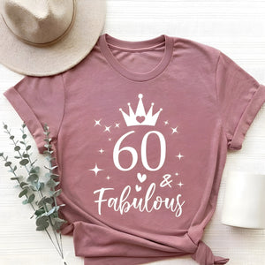 60 & Fabulous Hearts Birthday Tee