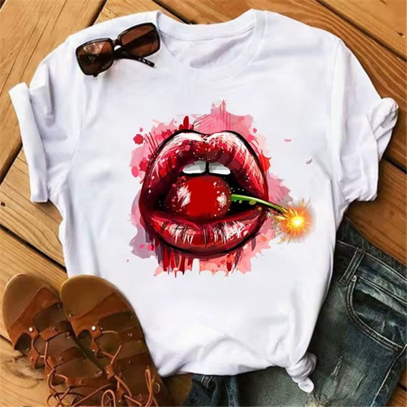 Lip Bite Cherry Spark Graphic Tee
