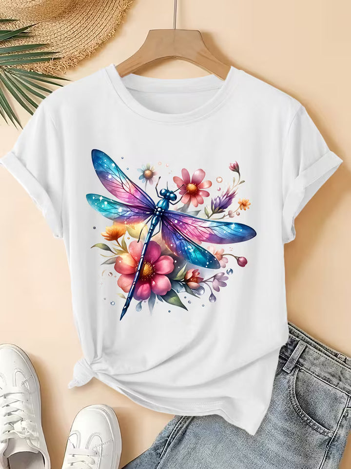 Vintage Dragonfly Floral Starry Sky Tee