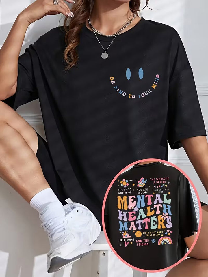 Affirmation "Be Kind to Your Mind" Printed Tee