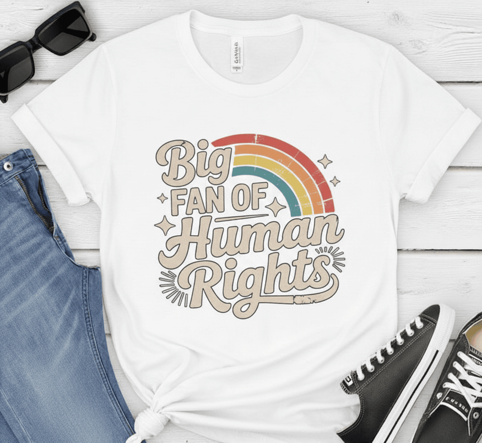 Retro "Big Fan of Human Rights" Shirt