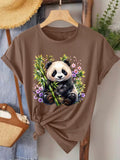 Panda Bamboo Floral National Style Tee