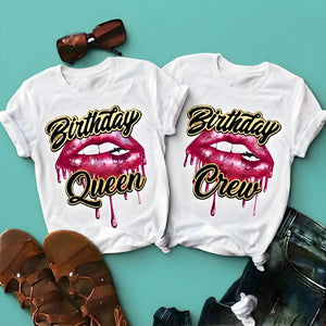 Birthday Queen Lips Pink Shirt