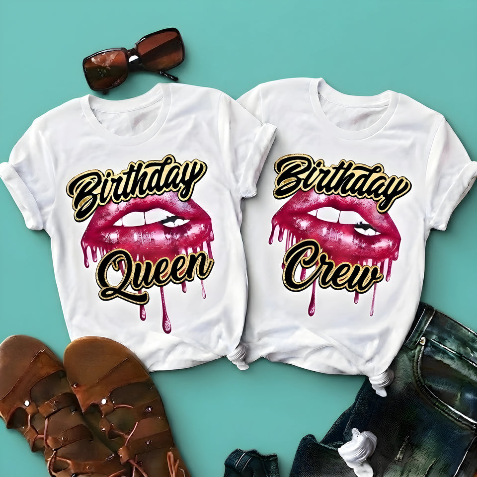 Birthday Queen Lips Pink Shirt