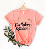 Apparel Birthday Queen T-Shirt Gold Heart
