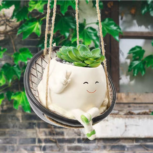 Smile Face Swing Chair Wall Planter