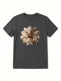 Floral & Leopard Print Casual Tee