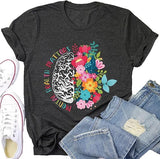 Awareness Mental Health Matters Brain Graphic Tee