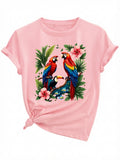 Tropical Parrot Toucan Print Tee