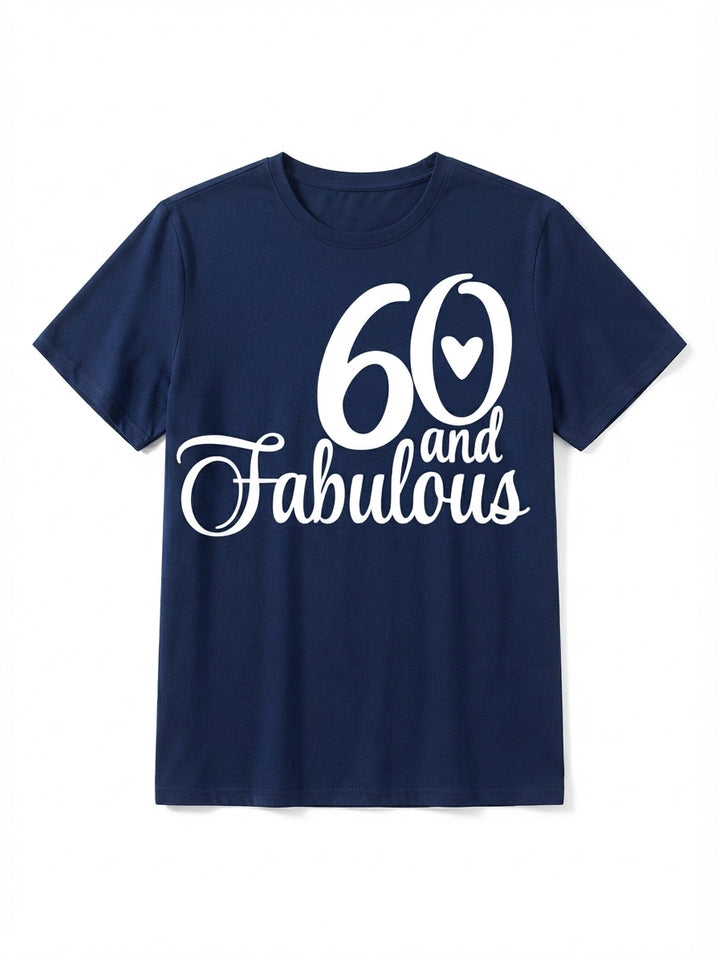 "60 Fabulous" Heart Zero Birthday Tee