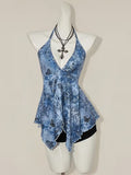 Y2K Butterfly Print Halter Cami