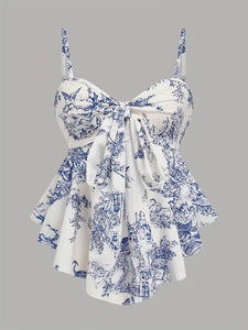 White Bow Front Strap Cami Top