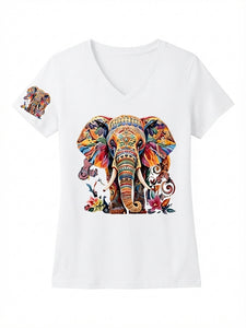Vintage Paisley Elephant Print Tee