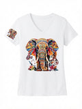 Vintage Paisley Elephant Print Tee